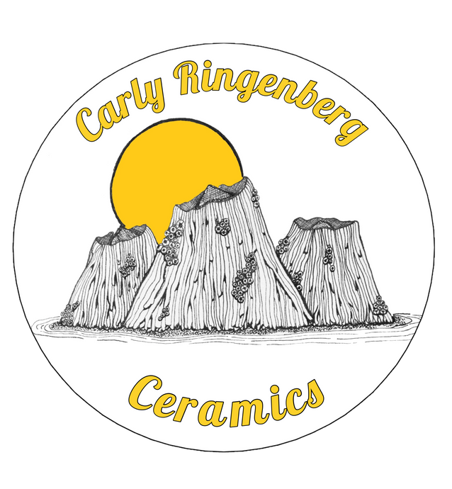 Carly Ringenberg Ceramics Logo Sticker with Barnacles; Ocean Themed